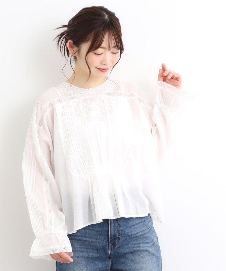 ローラアシュレイ(LAURA ASHLEY)の【前後2WAY／羽織に使える】 リバーレースブラウス1