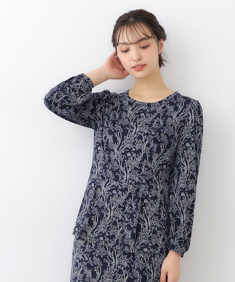ローラアシュレイ(LAURA ASHLEY)の【ジャージ素材／洗える／同柄アイテムあり】ナンテール柄 プルオーバー ネイビー(194)