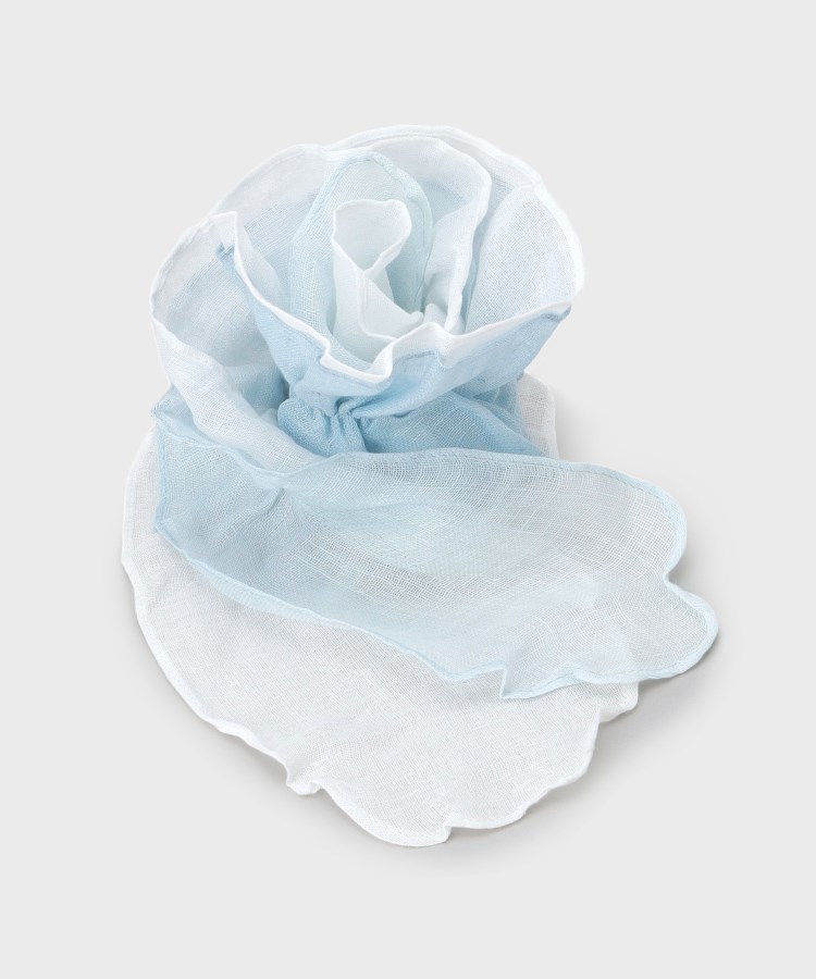 ローラアシュレイ(LAURA ASHLEY)の【綿麻素材／差し込み式】フリルストール サックスブルー(090)