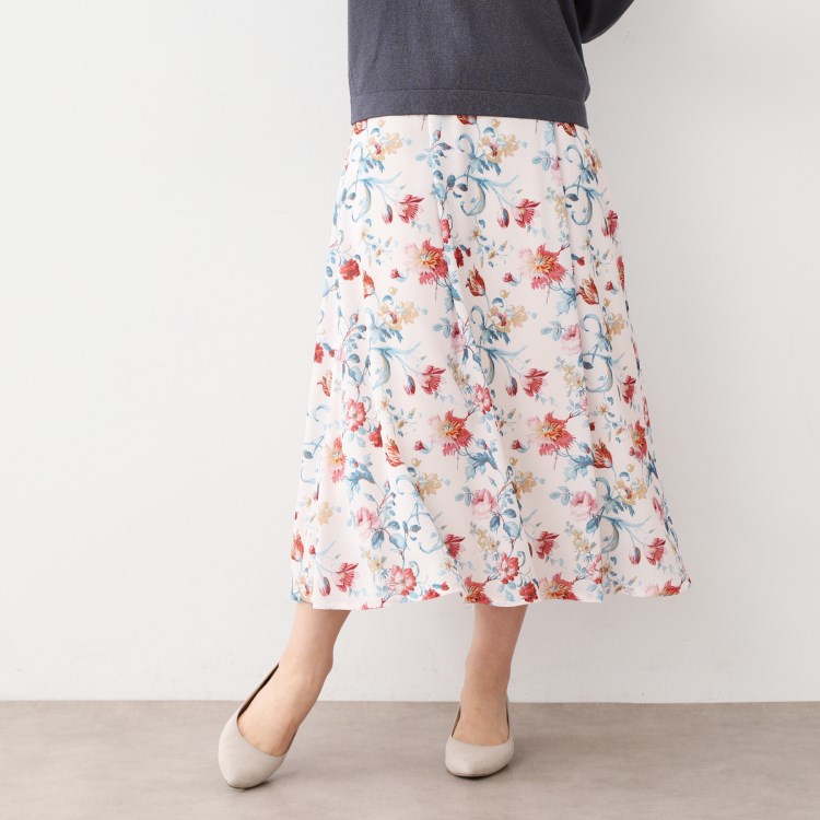 ローラアシュレイ(LAURA ASHLEY)の【洗える／同柄アイテムあり】ローザリンド柄シフォンスカート ミモレスカート