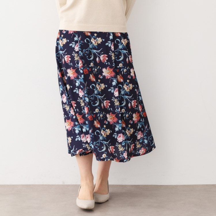 ローラアシュレイ(LAURA ASHLEY)の【洗える／同柄アイテムあり】ローザリンド柄シフォンスカート ミモレスカート