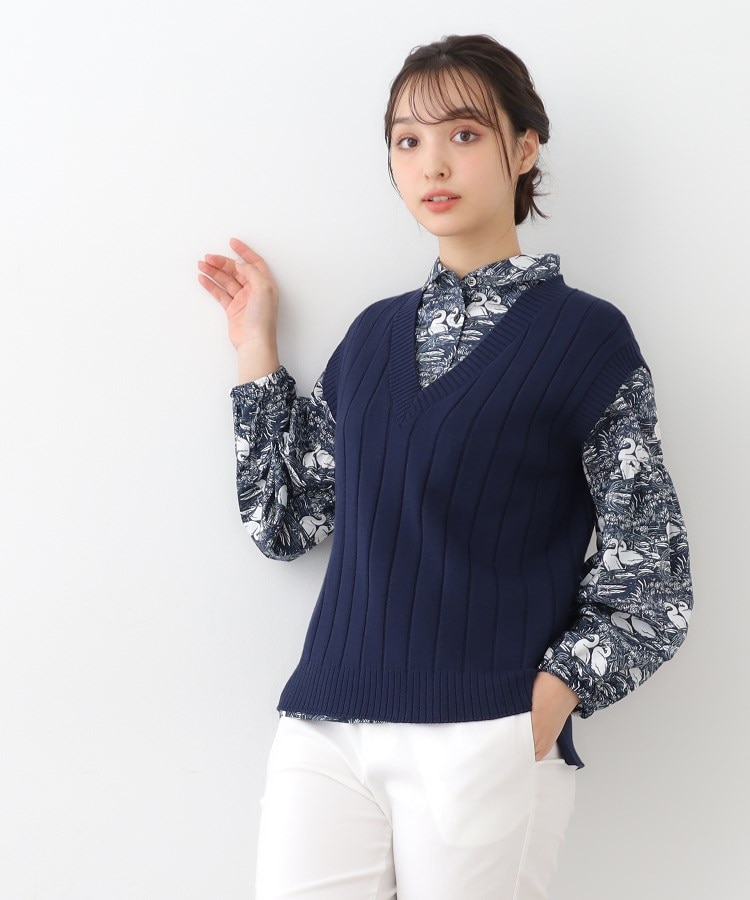 太リブ編みVネックベスト(ベスト) | LAURA ASHLEY(ローラ 太リブ編みVネックベスト(ベスト) | LAURA ASHLEY(ローラ