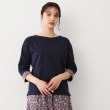 ローラアシュレイ(LAURA ASHLEY)の【洗える／コットン100％／同柄アイテムあり】アマイア ディッツィー柄袖見返しプルオーバー ネイビー(094)