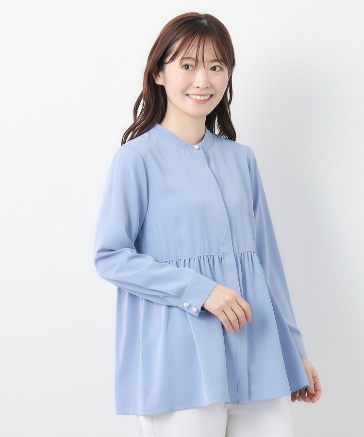 ローラアシュレイ(LAURA ASHLEY)の【羽織りに使える／パール調ボタン 】ペプラムブラウス5