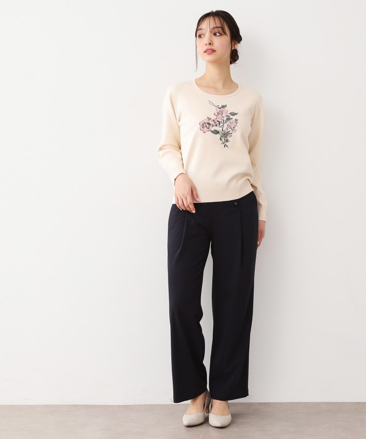 ローラアシュレイ(LAURA ASHLEY)の【ハイゲージ】大判刺繍ニット2