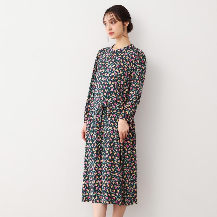 ローラアシュレイ(LAURA ASHLEY)の【ジャージ素材／洗える／同柄アイテムあり】ポリアンサス柄ワンピース マキシ・ロングワンピース