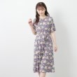 ローラアシュレイ(LAURA ASHLEY)の【洗える／ジャージ素材／同柄アイテムあり】シャーボーン柄ワンピース パープル(182)