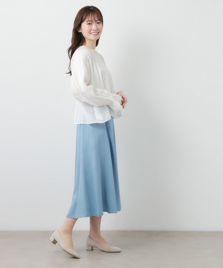 ローラアシュレイ(LAURA ASHLEY)の【脇ファスナーあり／ウエストゴム】セルロース デニムスカート3
