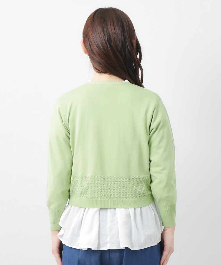 ローラアシュレイ(LAURA ASHLEY)の【コットンシルク混／7分袖】透かし編みVネックカーディガン15