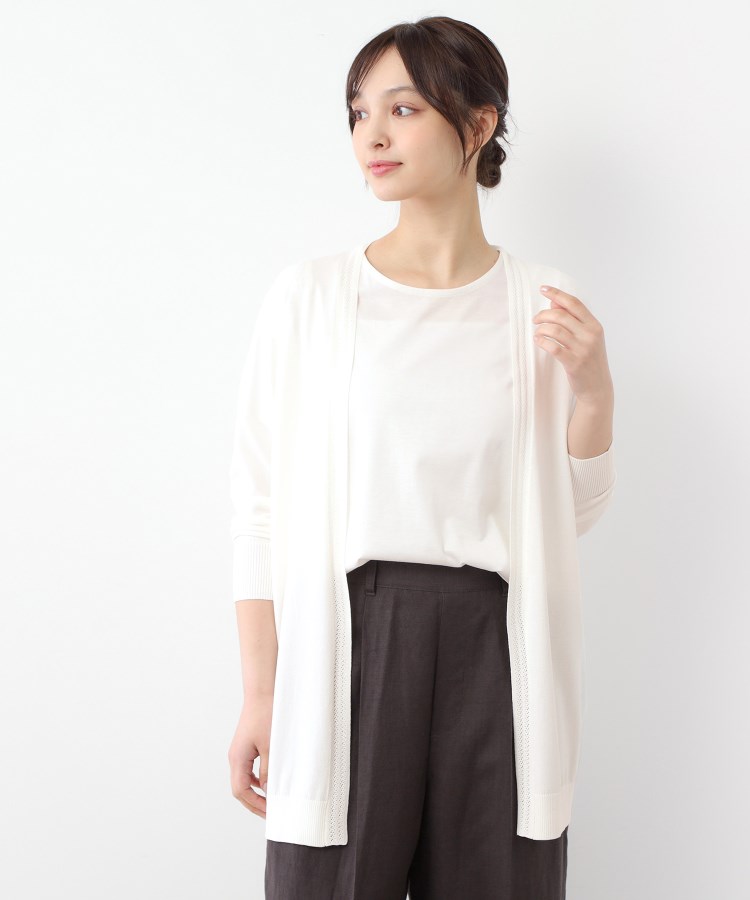 ローラアシュレイ(LAURA ASHLEY)の【UVカット/接触冷感/アイレット入り／ミドル丈】トッパーカーディガン2