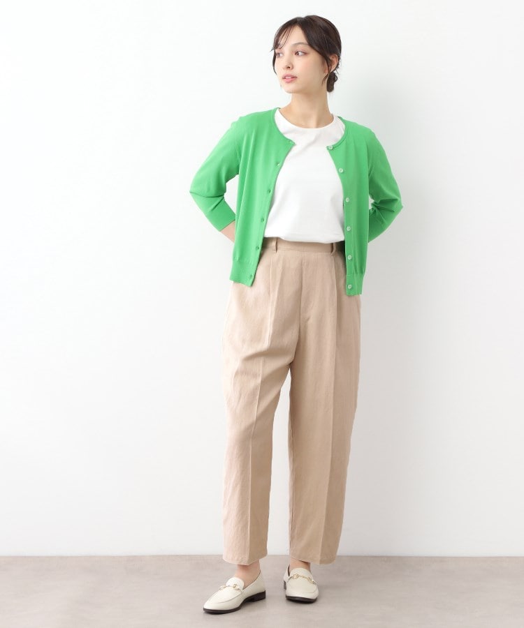 ローラアシュレイ(LAURA ASHLEY)の【リネン混素材／タックあり】きれい見えトラウザー7