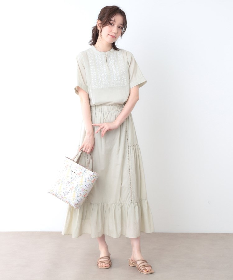 ローラアシュレイ(LAURA ASHLEY)の【ウエストゴム／SETUP可／100％／インド綿】 フリルスカート7