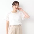 ローラアシュレイ(LAURA ASHLEY)の【洗える／コットン100％/日本製／袖レース】デザインTシャツ オフホワイト(003)