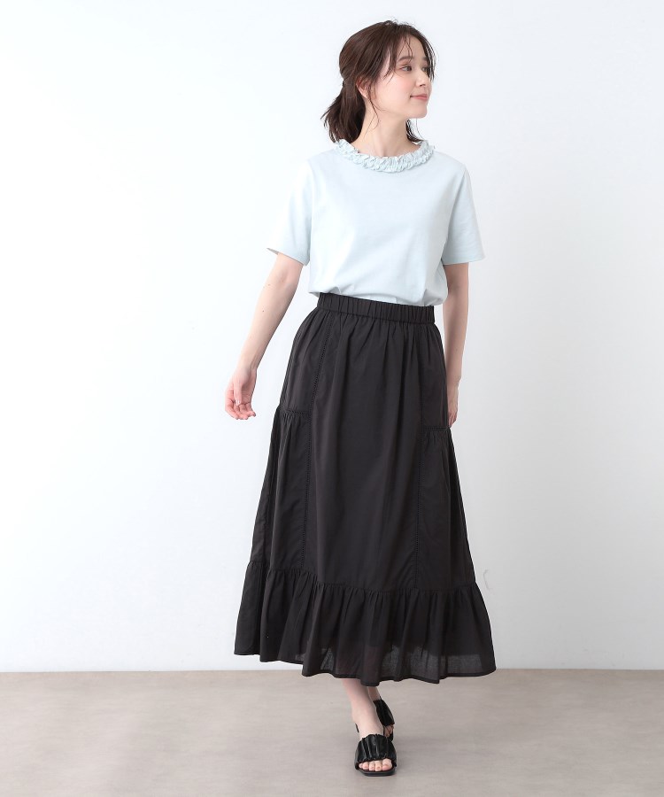 ローラアシュレイ(LAURA ASHLEY)の【前後2WAY／コットン100％/日本製】フリルネック Tシャツ7