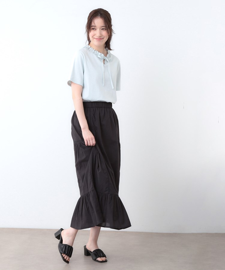 ローラアシュレイ(LAURA ASHLEY)の【前後2WAY／コットン100％/日本製】フリルネック Tシャツ9