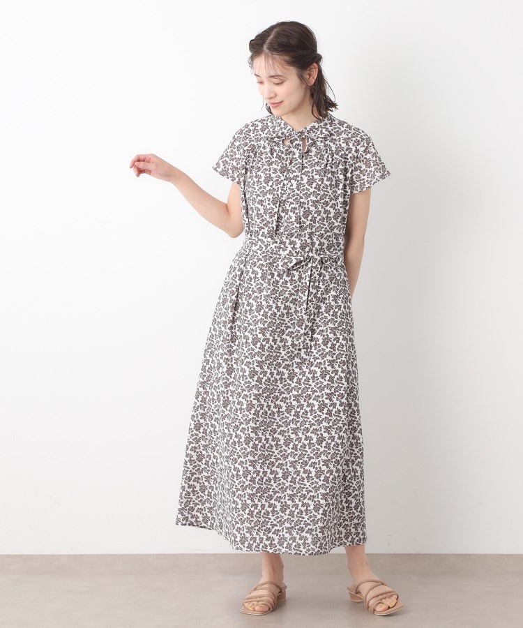 ローラアシュレイ(LAURA ASHLEY)の【コットン100％／洗える／同柄アイテムあり】ハーゲート リーブス柄 ボウタイワンピース6