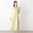 ローラアシュレイ(LAURA ASHLEY)の【コットン100％／洗える／同柄アイテムあり】ハーゲート リーブス柄 ボウタイワンピース ライトイエロー(130)