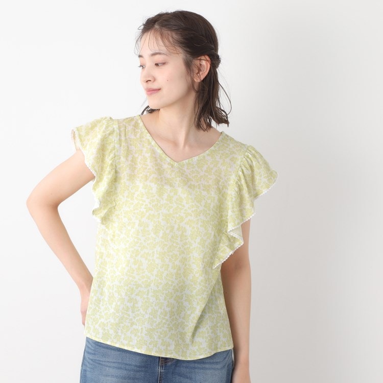 ローラアシュレイ(LAURA ASHLEY)の【コットン100％／洗える／同柄アイテムあり】ハーゲート リーブス柄 フリルブラウス シャツ・ブラウス