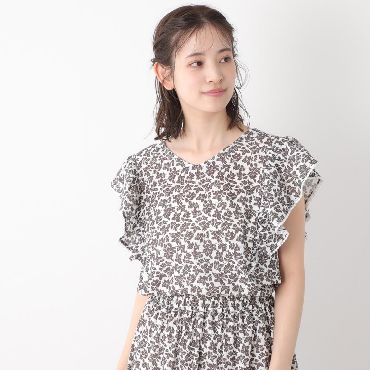 ローラアシュレイ(LAURA ASHLEY)の【コットン100％／洗える／同柄アイテムあり】ハーゲート リーブス柄 フリルブラウス シャツ・ブラウス