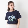 ローラアシュレイ(LAURA ASHLEY)の【コットン100％／洗える】ハイドランジア柄Tシャツ ネイビー(094)