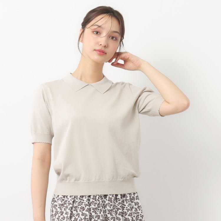 ローラアシュレイ(LAURA ASHLEY)の【UVカット／洗える】衿付きサマーニット ニット/セーター