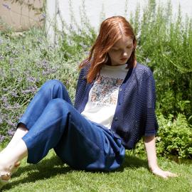 ローラアシュレイ(LAURA ASHLEY)の【接触冷感/コットン100％／3colors】エラビー スカーフ柄 Tシャツ