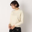 ローラアシュレイ(LAURA ASHLEY)の【洗える】フリルハイネックコットン混プルオーバー アイボリー(004)