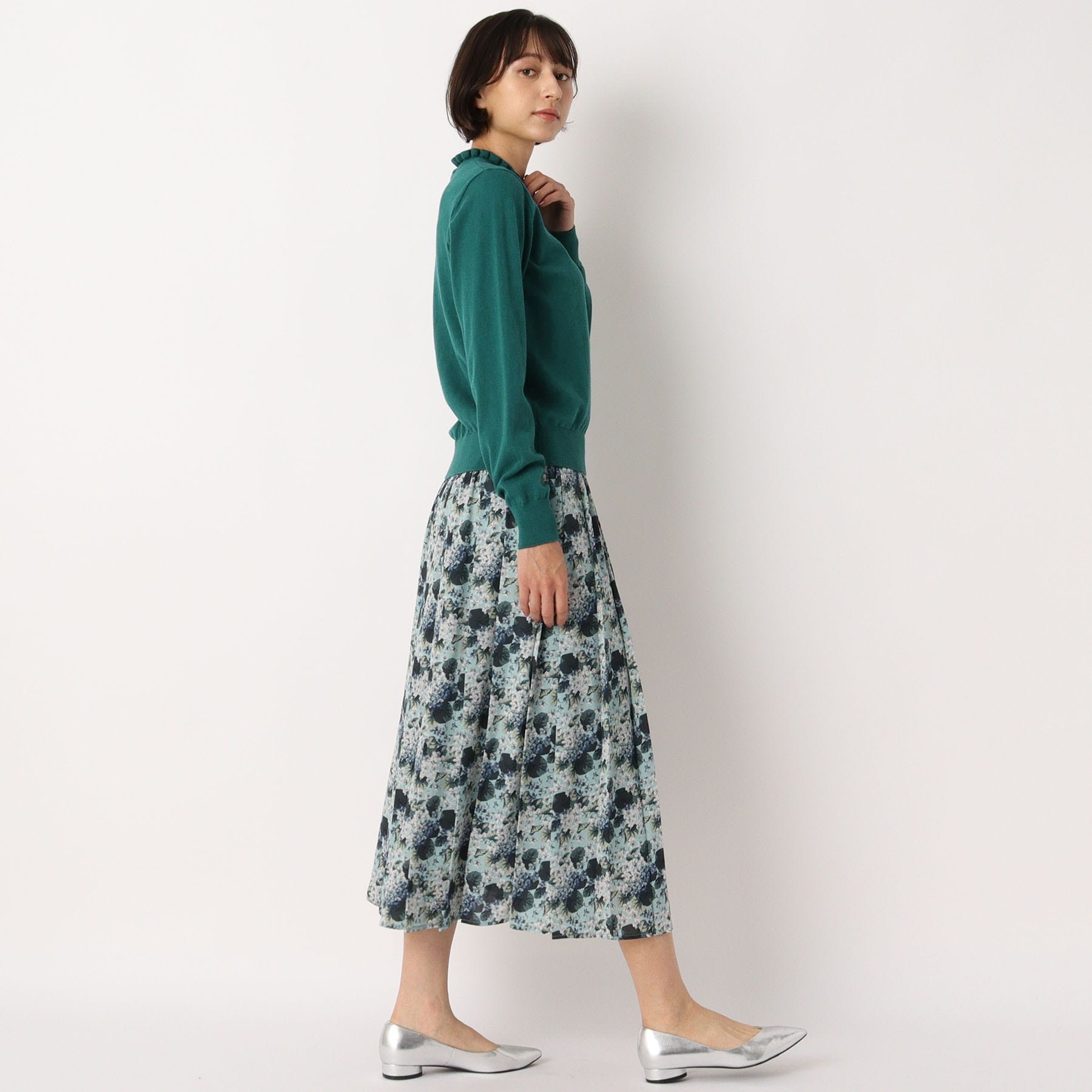 ローラアシュレイ(LAURA ASHLEY)の【洗える】フリルハイネックコットン混プルオーバー21