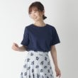 ローラアシュレイ(LAURA ASHLEY)の【綿100％／ストレッチ】ベーシックTシャツ ネイビー(094)