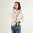 ローラアシュレイ(LAURA ASHLEY)の【牛革／ショルダー布ベルト付】レザーボウラーミニサッチェルバッグ2
