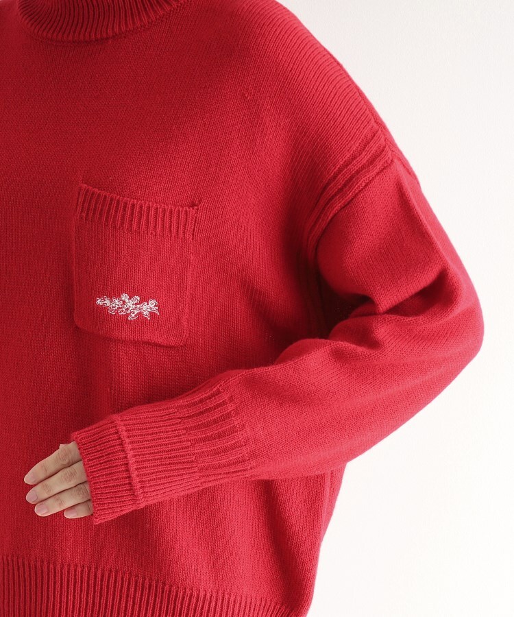 ローラアシュレイ(LAURA ASHLEY)の【ウール混／ブランブルロゴ／4colors】ポケット付き刺繍ニット21