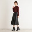 ローラアシュレイ(LAURA ASHLEY)の【レザー調／ウエストゴム】裾パンチング スカート3