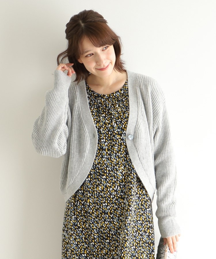ローラアシュレイ(LAURA ASHLEY)の【ウール混】ボレロカーディガン ライトグレー(010)