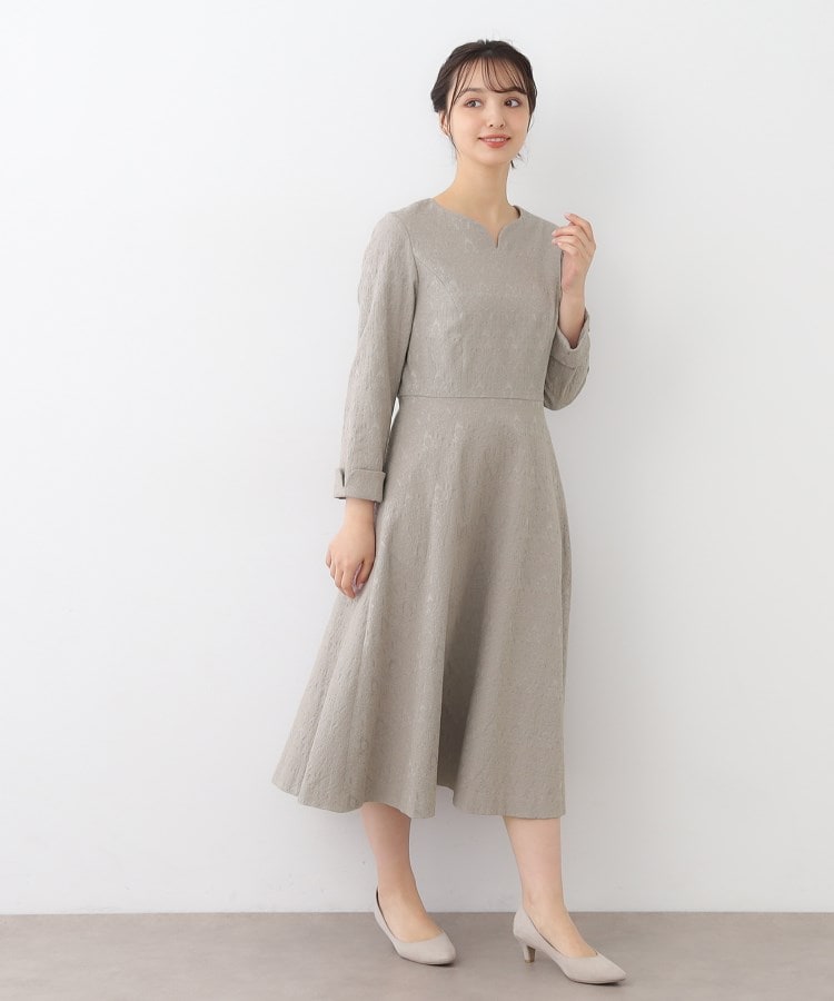 ローラアシュレイ(LAURA ASHLEY)の【セレモニー可】キーネックジャカードワンピース7