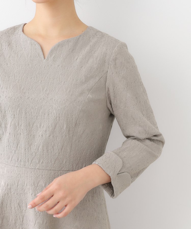 ローラアシュレイ(LAURA ASHLEY)の【セレモニー可】キーネックジャカードワンピース14