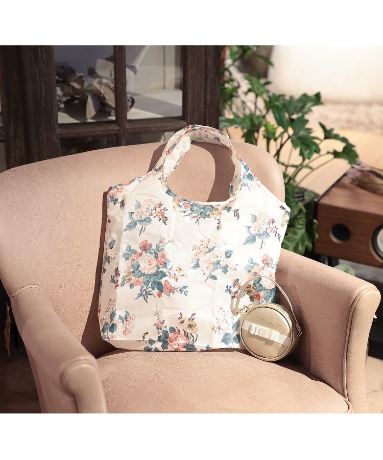 ＜WORLD＞ LAURA ASHLEY HOME(ローラアシュレイホーム) フローラル柄 サークルケース付きマイバッグ