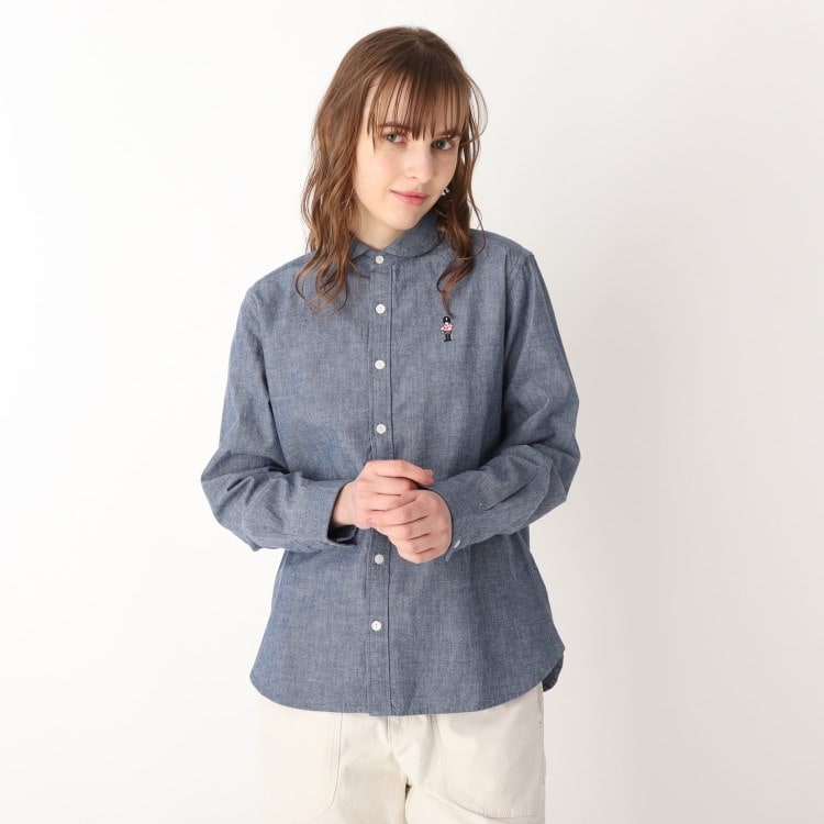 ローラアシュレイホーム(LAURA ASHLEY HOME)の刺繍入りラウンドカラーシャツ シャツ・ブラウス