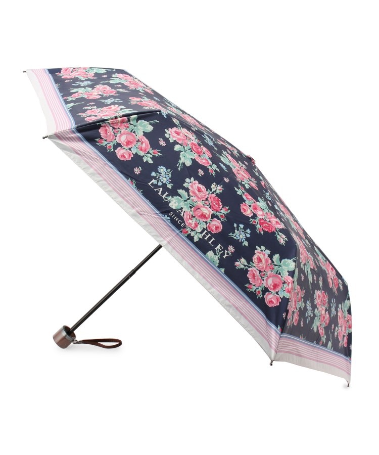 ＜WORLD＞ LAURA ASHLEY HOME(ローラアシュレイホーム) バンチェッド ロージズ柄 折りたたみ傘