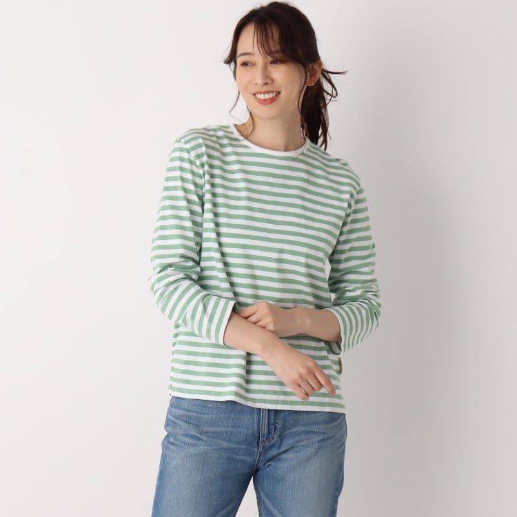 ローラアシュレイホーム(LAURA ASHLEY HOME)のさき染め　ボーダー長袖Tシャツ カットソー