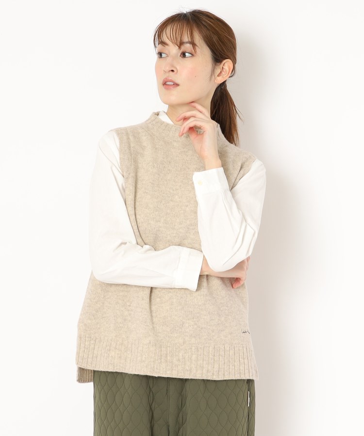 ローラアシュレイホーム(LAURA ASHLEY HOME)の【カラー追加/日本製/ワンマイルウエア】ソフトウール混ベスト ベージュ(052)
