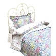 ローラアシュレイホーム(LAURA ASHLEY HOME)の【70周年セレブレーティングプリント】ギリー柄 キルトマルチカバー 200×200cm ブルー(192)