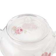 クチュール ローズ柄 耐熱ガラスティーポット(茶漉し付き クチュール ローズ柄 耐熱ガラスティーポット(茶漉し付き