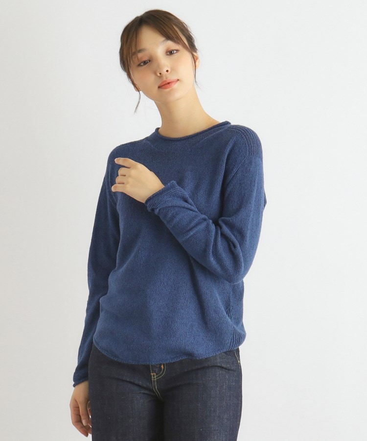 ローラアシュレイホーム(LAURA ASHLEY HOME)の【シルクコットン/日本製/ワンマイルウエア】ラウンドネックプルオーバー ブルー(092)