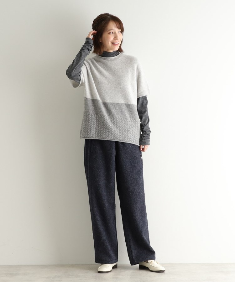 ローラアシュレイホーム(LAURA ASHLEY HOME)の【ウール混】チェスケーブル半袖ニット3