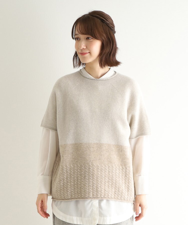ローラアシュレイホーム(LAURA ASHLEY HOME)の【ウール混】チェスケーブル半袖ニット10