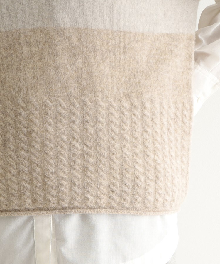 ローラアシュレイホーム(LAURA ASHLEY HOME)の【ウール混】チェスケーブル半袖ニット15