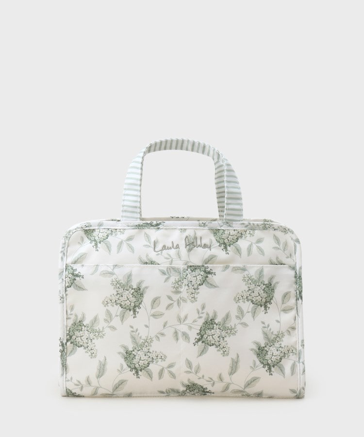 ローラアシュレイホーム(LAURA ASHLEY HOME)の【撥水加工プリント生地】ポートランド柄 スパバッグ ミントグリーン(121)