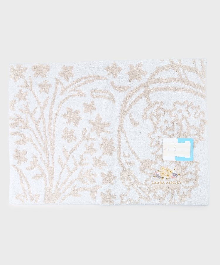 ローラアシュレイホーム(LAURA ASHLEY HOME)の【洗える/乾きやすい/滑り止め加工】ベヴィントン柄 バスマット ライトベージュ(151)