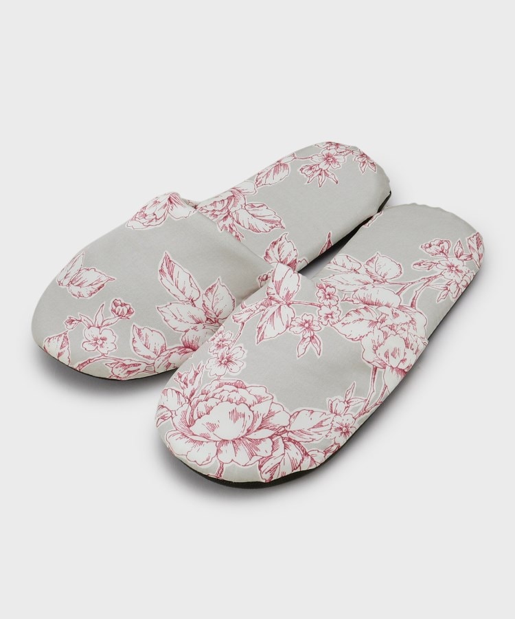 ローラアシュレイホーム(LAURA ASHLEY HOME)のポリントン ローゼズ柄 携帯ルームシューズ ライトベージュ(151)