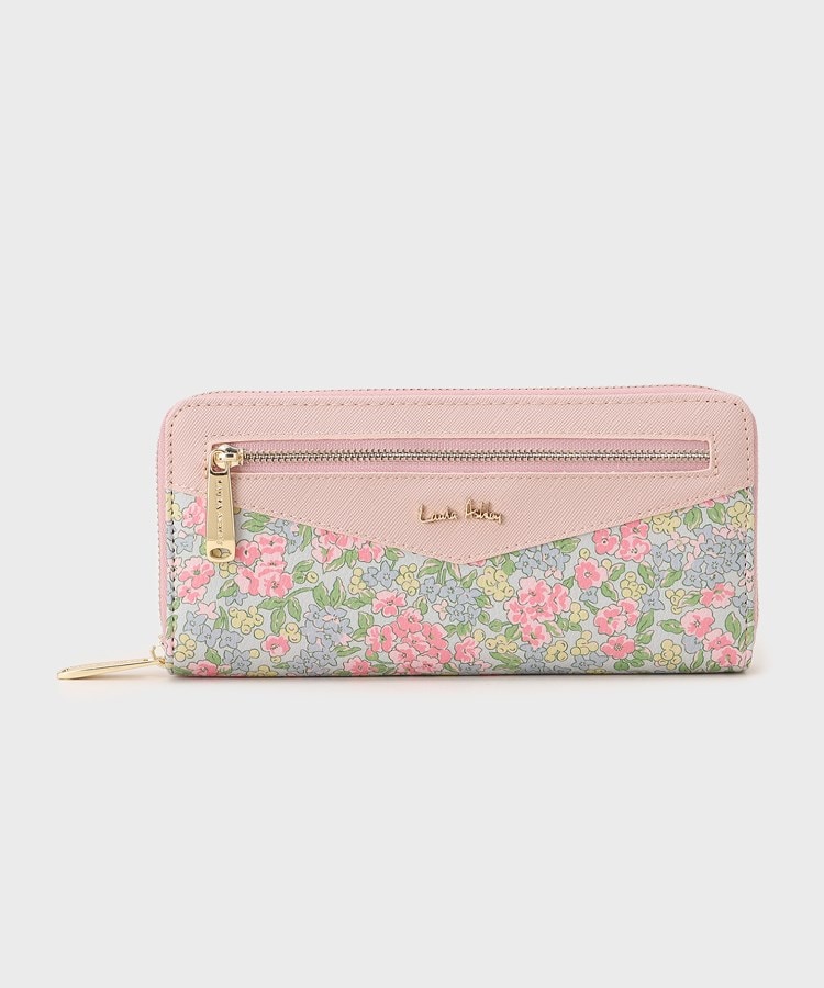 ローラアシュレイホーム(LAURA ASHLEY HOME)のノーソップ ブルーム柄 ラウンド ウォレット ピンク(172)
